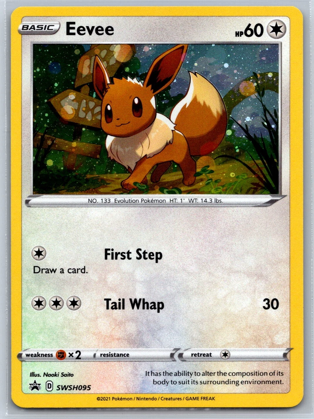 Eevee - Battle Styles Blister SWSH095 Black Star Promo Cosmos Pokemon Card NM