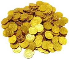 Bitcoins for Party (50 Bitcoin Pieces, Gold Color)