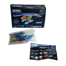 Blokko LED Powered Building System Light FX Copters 49pc Rebuilds Into 3 Models 