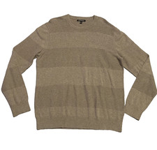 Banana Republic Men's Striped Crew Neck 100 Cotton Sweater Brown - Size L