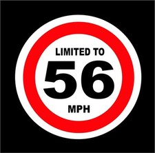 Speed Restriction Stickers Limited To 56 MPH Choice of 3 Sizes Car, Van, Lorry