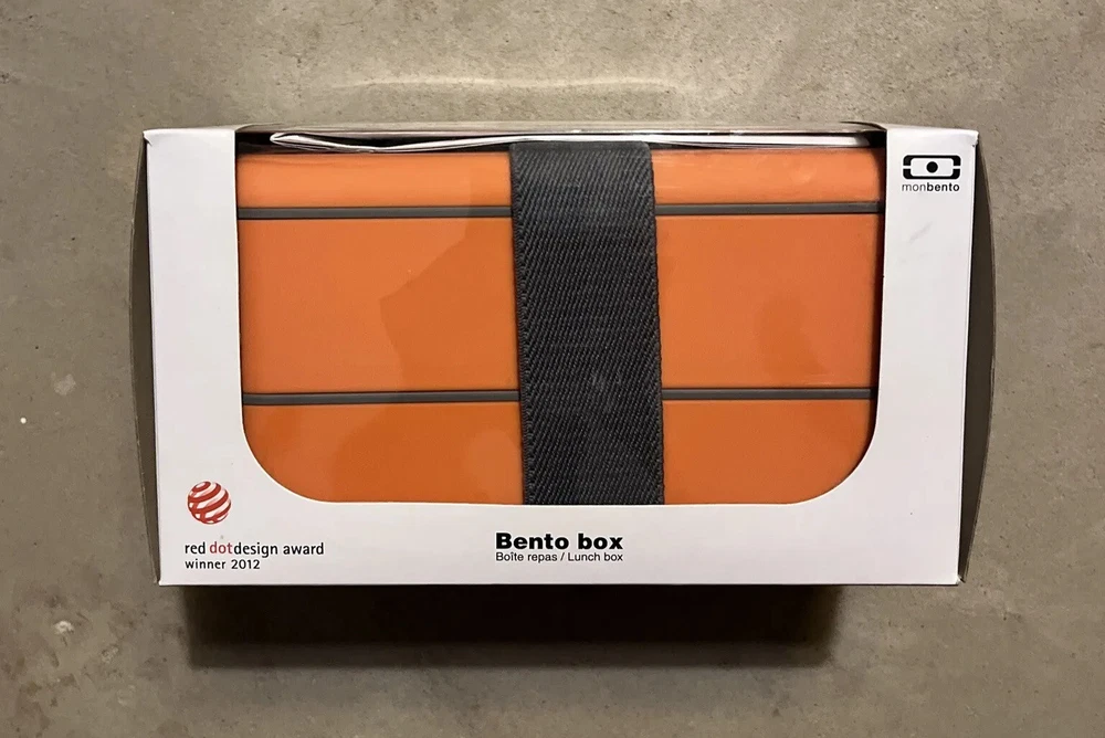 Bento Box MB Original LUNCH BOX 1L Orange BPA Free 2 tier 7 pieces Meal prep