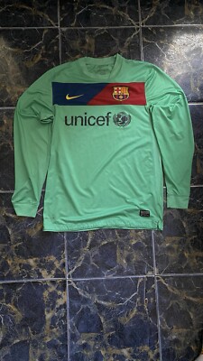 Nike Dri-Fit FC Barcelona Green Long Sleeve Jersey Shirt size S