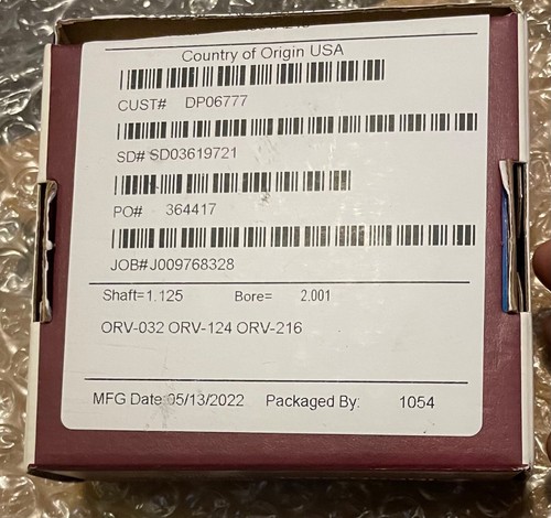 INPRO SEAL 1787-S-P0024-5 1.125” shaft 2.00” bore for MTI 3196 - Foto 5 di 6
