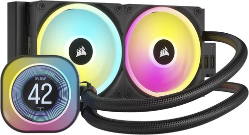 CORSAIR iCUE LINK H100i LCD 2x120mm Liquid CPU Cooler - Black