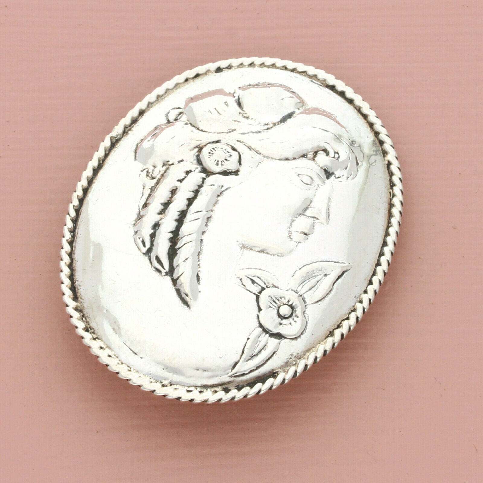 ⚡️clearance⚡️ sterling silver vintage victorian lady silhouette brooch