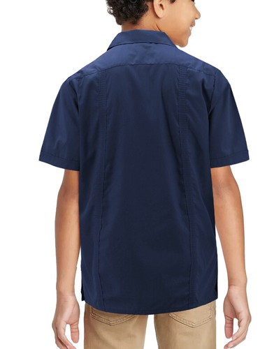 Boy's Embroidered Short Sleeve Wedding Baptism Kids Button-Up Guayabera Shirt - Picture 18 of 26