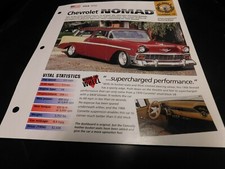 1956 Chevrolet Nomad Wagon Spec Sheet Brochure Photo Poster 1956 Chevrolet Nomad Wagon Spec Sheet Brochure Photo Poster