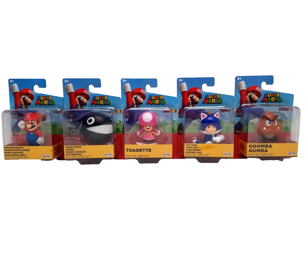 Super Mario Action Figure Set of 5 Cat Toad Toadette Chain Chomp