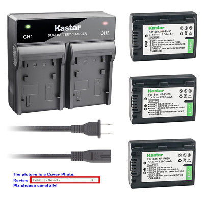 Kastar Battery Rapid Charger for Sony NP-FH50 & HDR-TG1 HDR-TG3 HDR-TG5 HDR-TG7