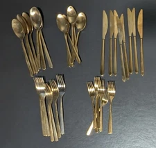 Lot of 40 Pieces - Cambridge Mercer Champagne Gold Stainless Flatware Set