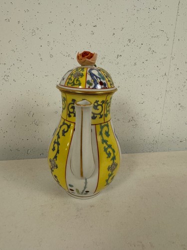 Herend Hungary Hand Painted Porcelain Yellow Dynasty Pattern Coffee / Tea Pot - Picture 2 of 12