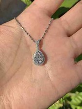 2CT Round Cut Lab Created Diamond Women's Pendant 14K White Gold Plated Silver