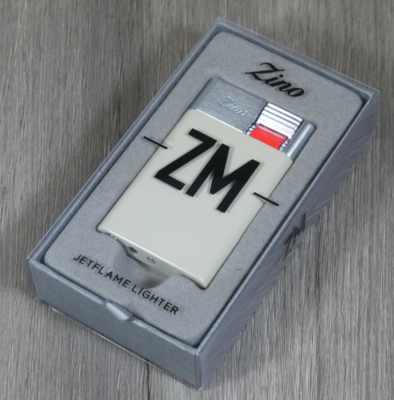 Zino ZM Jetflame Cigar Lighter, Shiny Beige & Brushed Chrome