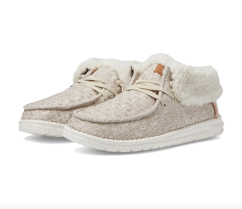HEY DUDE $70 New Womens Tan 8 Wendy Stitch Cozy Fold Over Boot Sneakers HD1