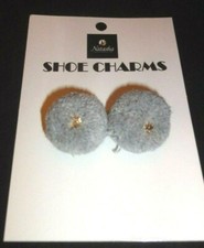 Natasha Accessories LTD Light Gray Mini Pom Pom Shoe Charms