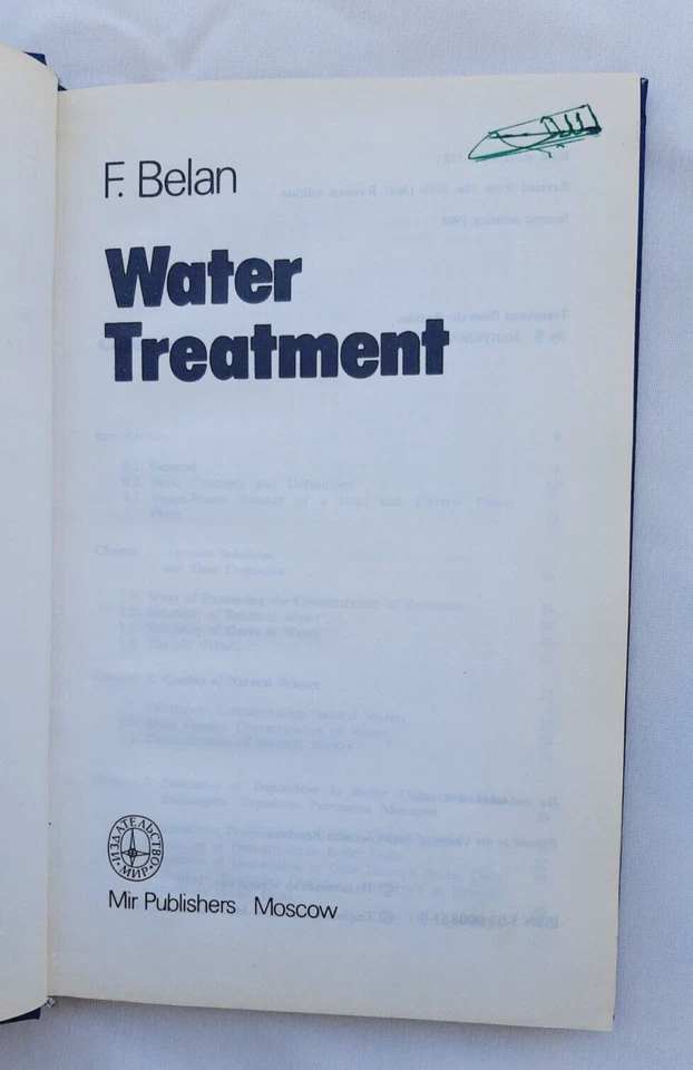 Water Treatment by F. Belan, Mir Publishers Moscow, 1981, Hardcover - Image 2 of 4