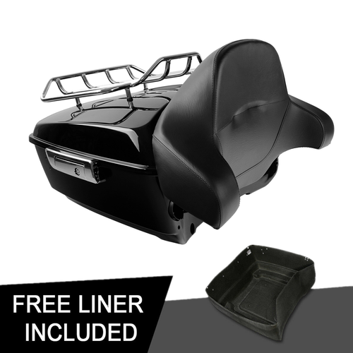 King Pack Trunk Luggage Rack Backrest Fit For Harley Touring 2014-Up - Picture 2 of 10