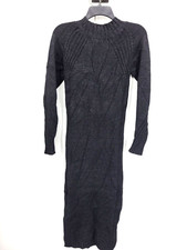 Lulus Dress Womens Medium Black Ribbed Knit Bodycon Whimsygoth Witchy Boho