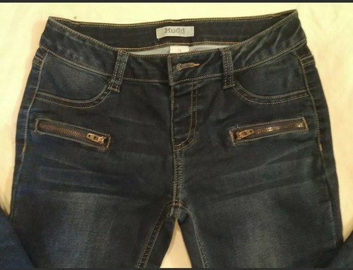 Mudd Girls Skinny Jeans Zipper Pockets NWOT Dark Wash 12 - 第 1/4 張圖片