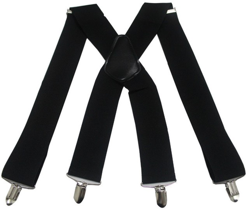 Winfox bretelle uomo vintage nero bianco larghezza 5 cm bretelle uomo bretelle 4 clip - Foto 11 di 12