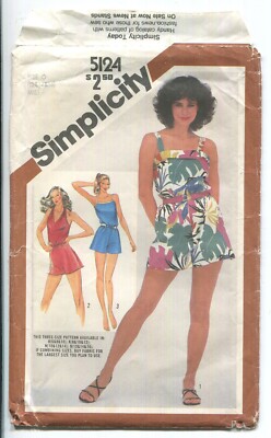 SIMPLICITY 5124 MISSES' ROMPERS W/ VARIATIONS SZ 12-16 UNCUT 1981