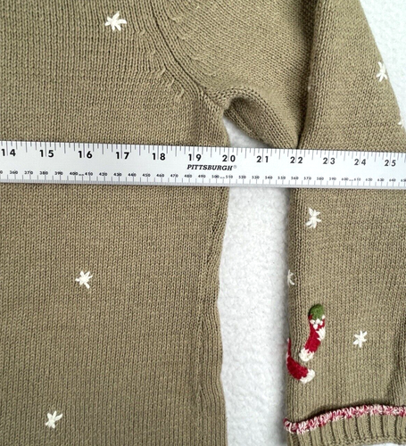 Vintage Koret Cardigan Grandma Sweater Womens L Tan Winter Ski Skating 90s - Picture 13 of 14