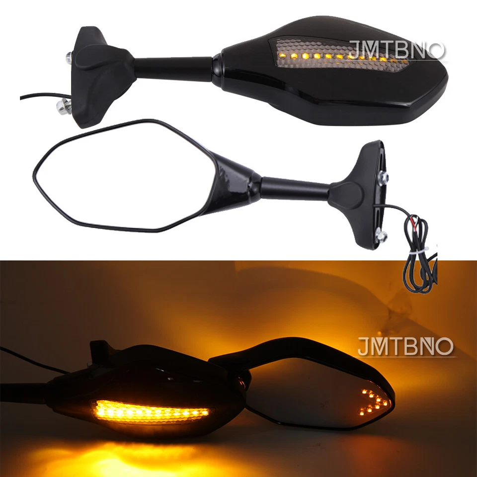 Espejos retrovisores con señales de giro LED para motocicleta Honda CBR Goldwing Interceptor Foto 2 de 4