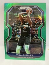 2021 WNBA Prizm Tina Charles Fanatics Exclusive Green Prizm Mystics SSP 