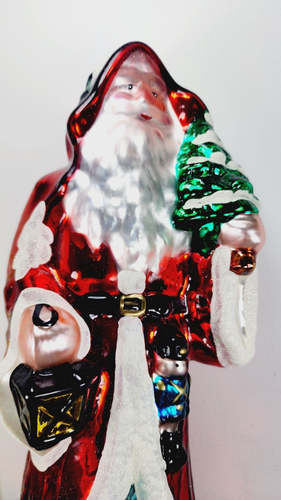 PESCHKA Vintage 1996 Glass Santa Claus Christmas  12” Table Decor New in Box - Picture 6 of 12