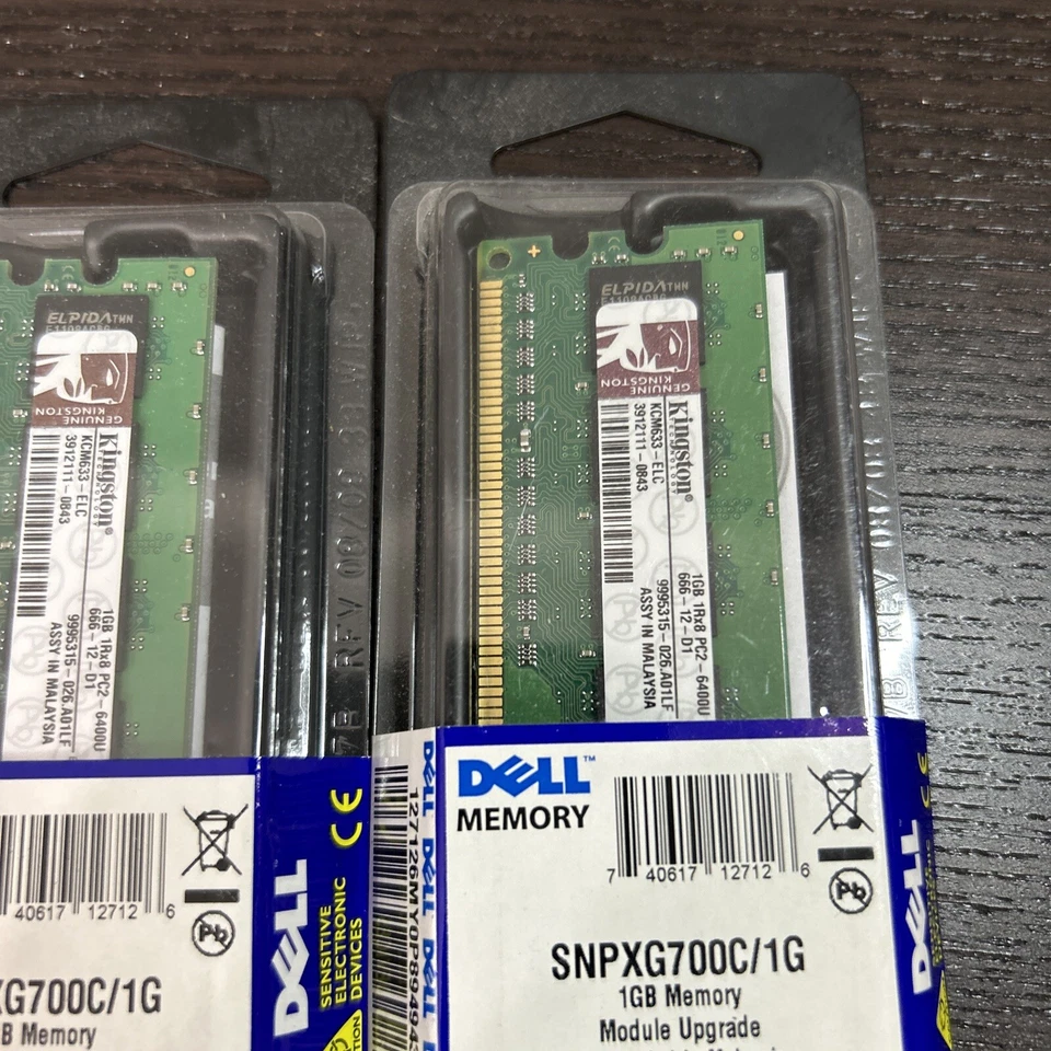 4x 1GB PC2-6400 DELL SNPXG700C/1G Memory Upgrade Dell Computers NEW - Image 3 of 4
