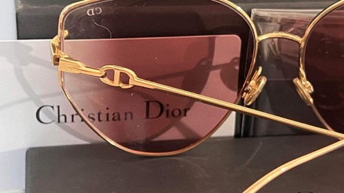 Christian Dior GISPY 0009R Cat Eye Gold Frame Sunglasses $720 NIB #12 - Picture 4 of 10
