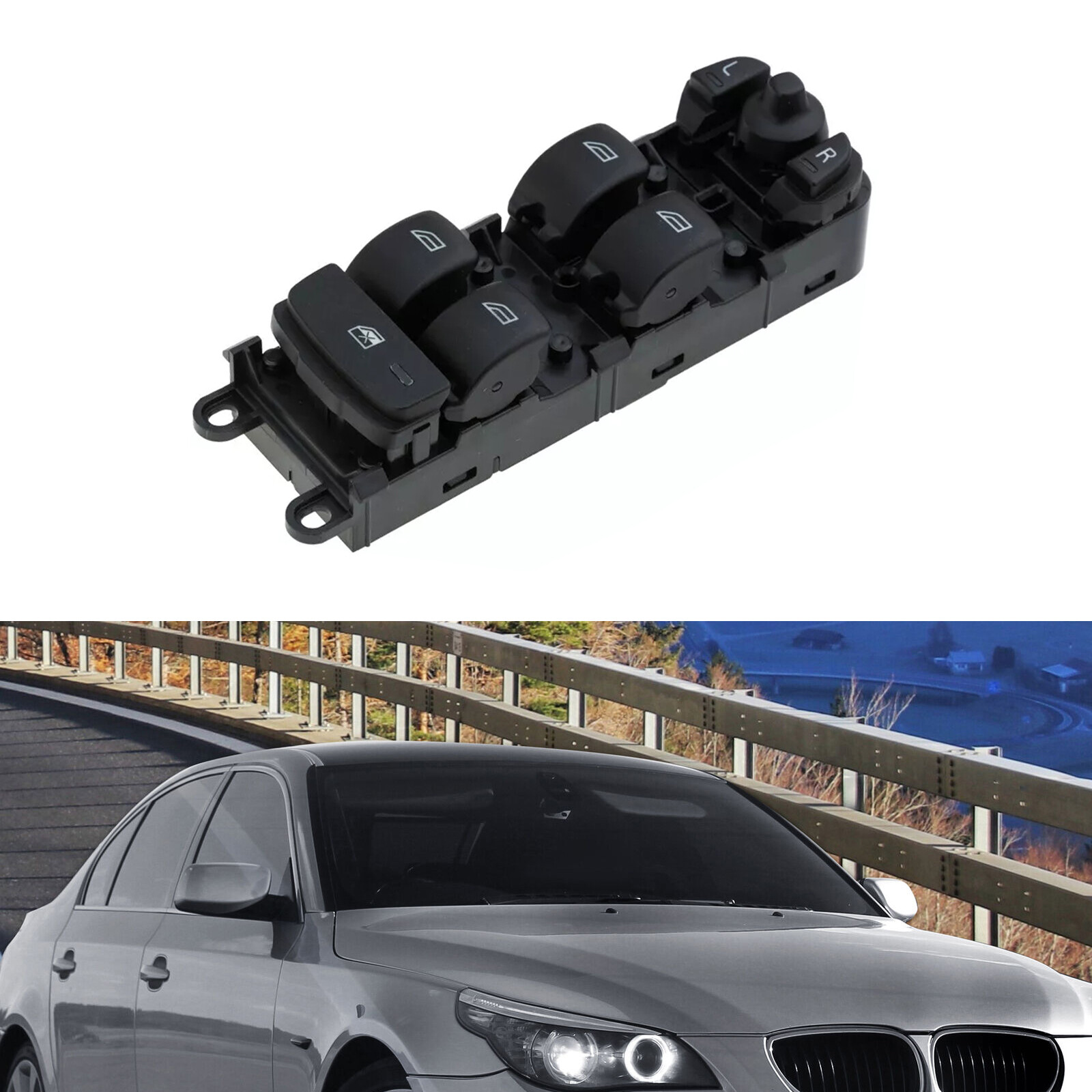 Volvo S80 2007-2016 Front Driver Side Power Window Switch Black 31453232