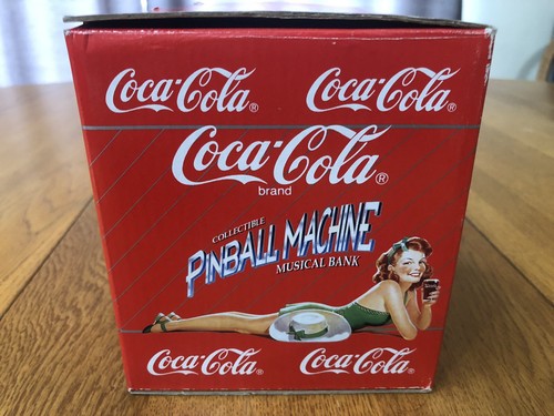 1998 ENESCO COCA-COLA PINBALL MACHINE MUSICAL BANK PINUP GIRLS NOS MAN CAVE - Picture 21 of 22