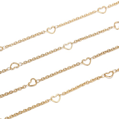 2meters Gold/Silver Stainless Steel Heart Connect Rolo Chain Findings Crafts - Bild 5 von 6