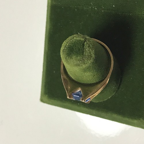 Vintage Simulated Sapphire Stamped 18k HGE Ring Size 5 September Birth Stone - Picture 5 of 14