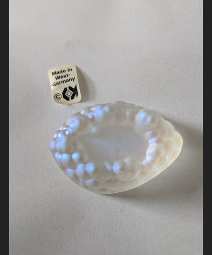 1980s vintage glass lg cabochon or paperweight bubbles or clouds figurine stand - Picture 3 of 4