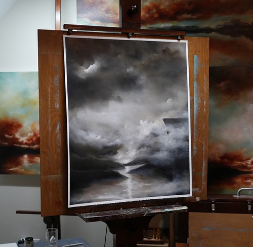Original Oil Painting 'Moonrise Over Norway ' - Picture 13 of 17