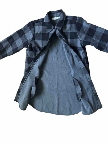 Joan Rivers grey/black buffalo check jacket with fleece lining Size M buttons - Picture 17 of 21