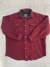 Woolrich Wool Shirt XL XLARGE? Heather Red Black CPO Long Sleeve Jac