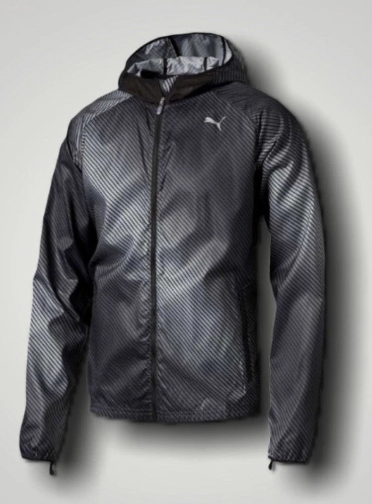 Puma Mens Wind Cell Reflective Packable Woven Lightweight Jacket With Hood XXL