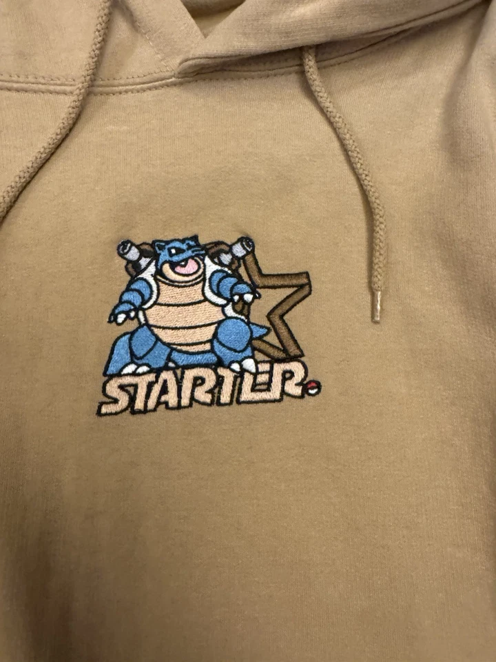 Custom Starter Pokemon Blastoise Sweatshirt Hoodie Men’s Size XL Tan Cool Piece - Image 2 of 4