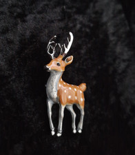 Vintage Inspired Art Deco Style Stag Deer Brooch Enamel Animal Pin Broach Gift
