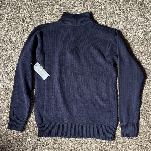 Eddie Bauer Kids 1/4 Zip Sweater, Boys or Girls Size Large (14) Navy NWT - Picture 6 of 6