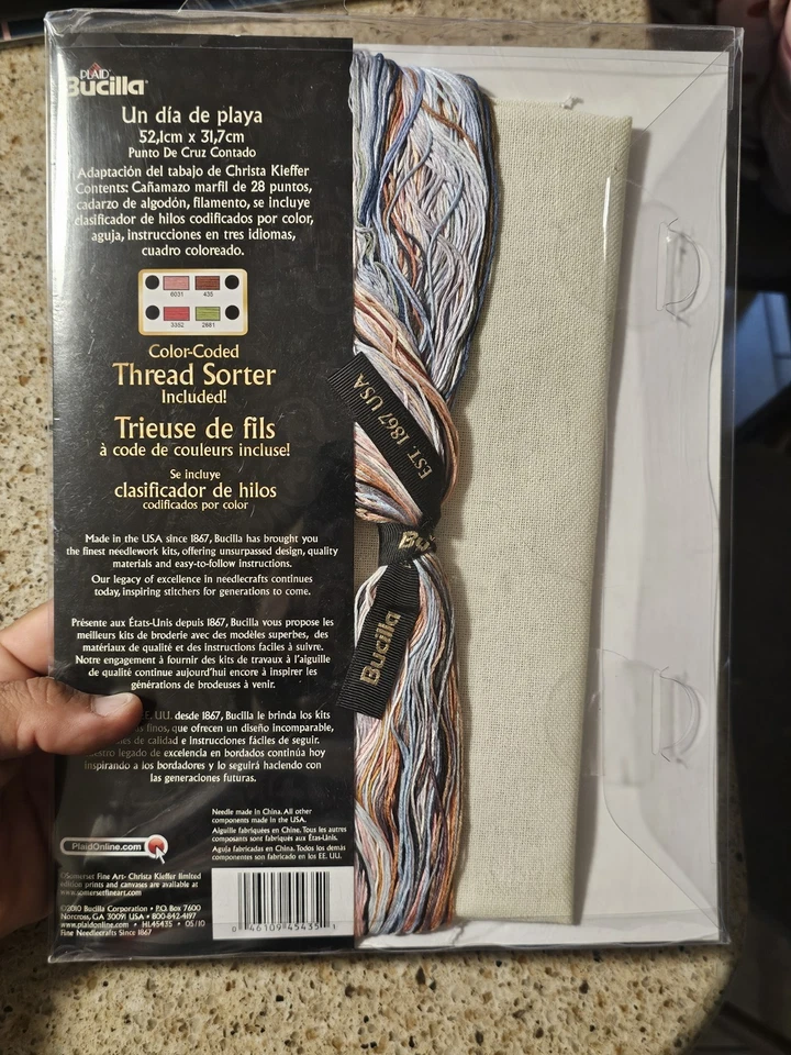 Bucilla Heirloom Collection A Day At The Beach Counted Cross Stitch Kit 45435 - Image 4 of 4