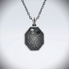 Collana in argento 925 onice Memento Mori