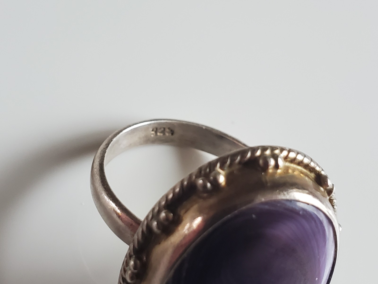 Wampum Shell 925 Ring Size 9 - image 3