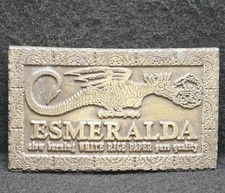 XA07113 VINTAGE 1970s ESMERALDA SLOW BURNING WHITE RICE PAPER BELT BUCKLE