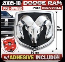 2005 - 2011 Dodge Ram 1500 2500 3500 Dakota Chrome Tailgate Emblem 5577718aa 2005 - 2011 Dodge Ram 1500 2500 3500 Dakota Chrome Tailgate Emblem 5577718aa