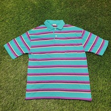 Vintage 80s Andhurst Striped Polo Shirt Medium Made in USA Skater Vaporwave
